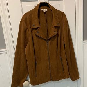Style & Co  Faux Suede Zip Jacket. Size XL